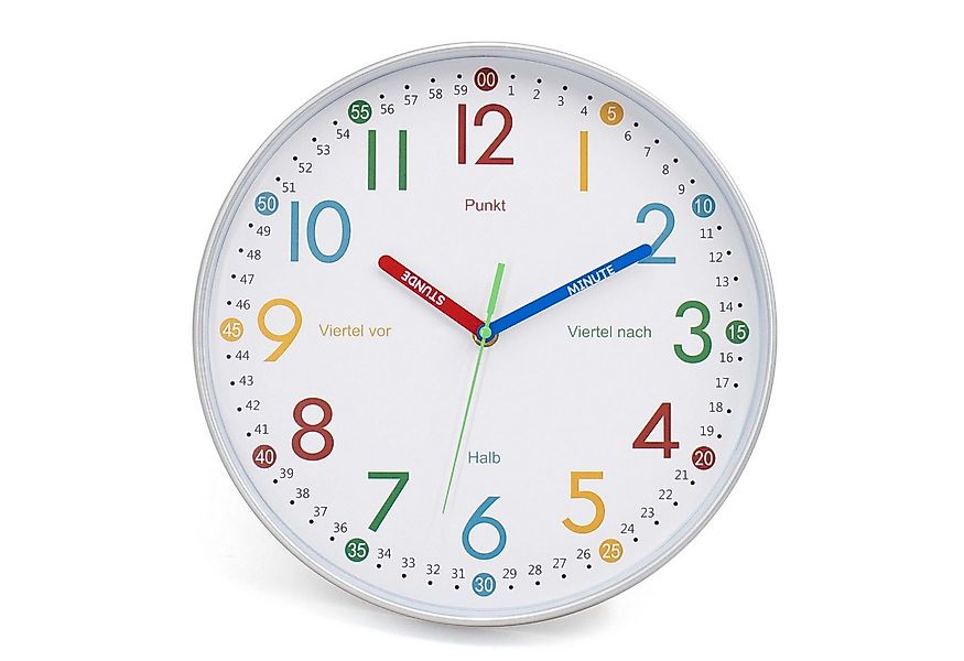 K&L Wall Art Wanduhr Holzoptik lautlose Kinder Wanduhr ohne tickgeräusche ( günstig online kaufen