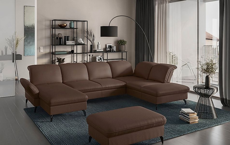 sit&more Wohnlandschaft Leandro U-Form, Wahlweise mit Bett-, Kopfteil - und günstig online kaufen