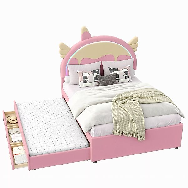 REDOM Kinderbett ausgestattet mit ausziehbares rollbett, günstig online kaufen