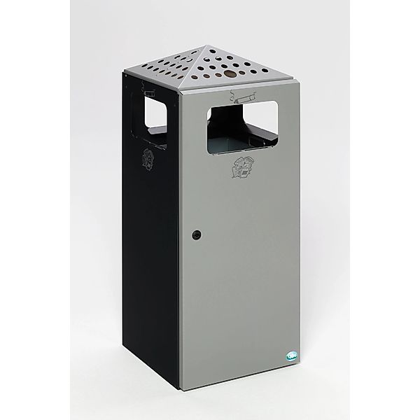 PROREGAL Eckiger Kombiascher Mit Einflügeltür Deckel 80 Liter HxBxT 92 x 40 günstig online kaufen