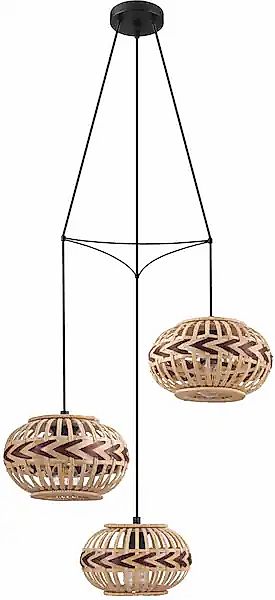EGLO Hängeleuchte »Dondarrion« E27 Holzkorb geflochten, Natur, Braun, Vinta günstig online kaufen