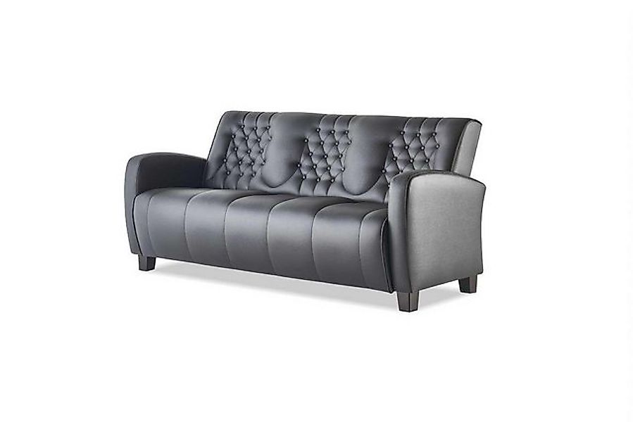 JVmoebel 3-Sitzer Sofa 3-Sitzer Chesterfield Modern Couch Ledersofa Schwarz günstig online kaufen