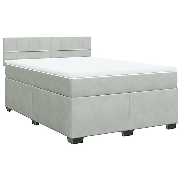 vidaXL Boxspringbett mit Matratze Hellgrau 140x200 cm Samt2099697 günstig online kaufen