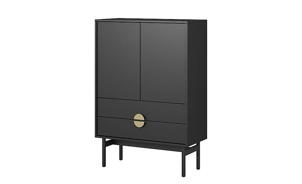 Selsey Highboard  Stoon ¦ schwarz ¦ Maße (cm): B: 85,5 H: 123,7 Kommoden & günstig online kaufen