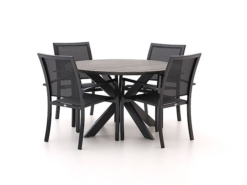 Bellagio Anzio/Fidenza ø 126 cm Gartenmöbel-Set 5-teilig stapelbar günstig online kaufen