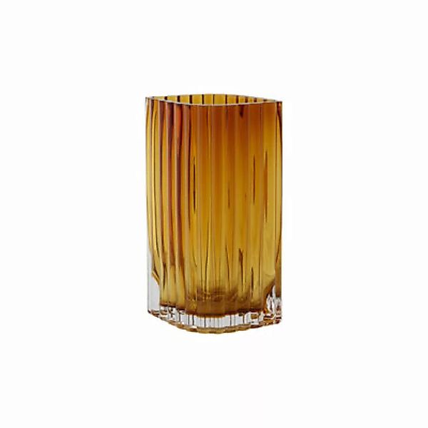 Vase Folium Small glas orange / L 12,6 x H 20 cm - AYTM - Orange günstig online kaufen