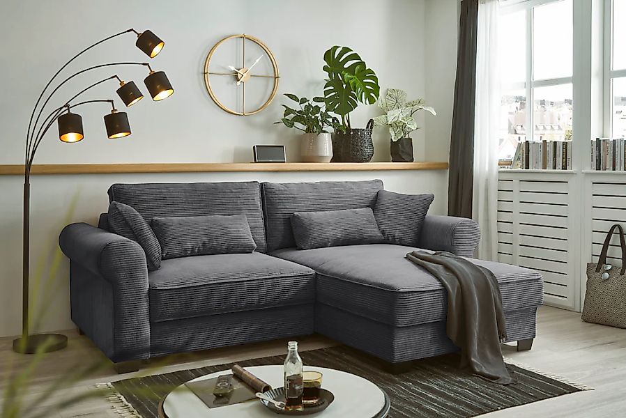 ED EXCITING DESIGN Ecksofa "Angelina L-Form", mit Bettfunktion, Bettkasten günstig online kaufen