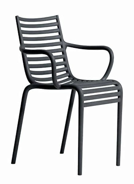 Stapelbarer Sessel Pip-e plastikmaterial grau - Driade - Grau günstig online kaufen