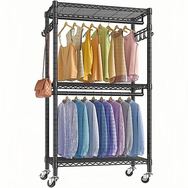 LUCKZON Kleiderständer, Mentall, mit 2 Kleiderstangen, günstig online kaufen