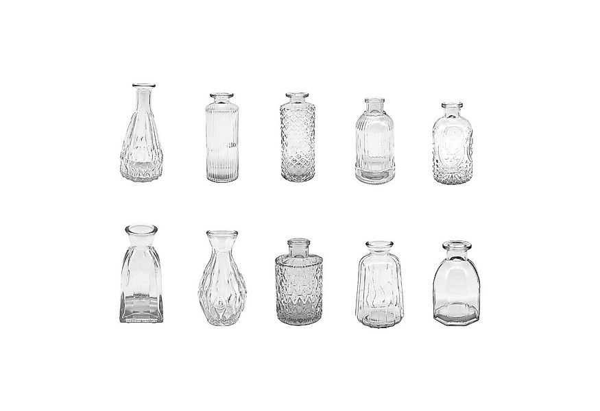relaxdays Dekovase Deko Vasen im 10er Set, transparent günstig online kaufen