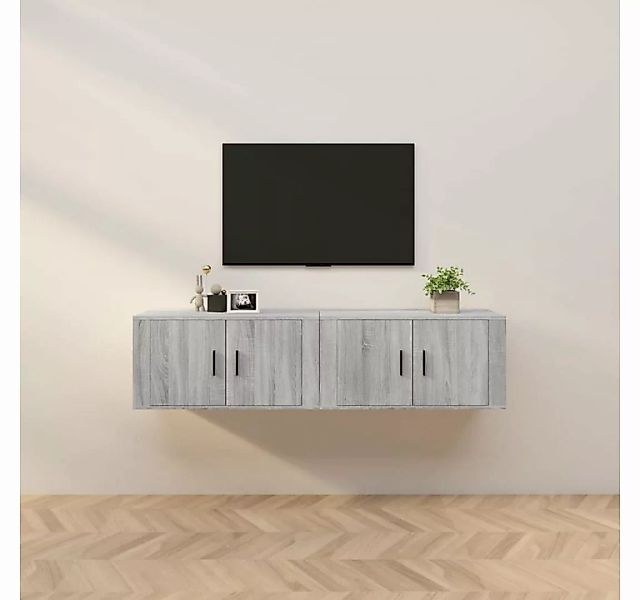 furnicato TV-Schrank TV-Wandschränke 2 Stk. Grau Sonoma 80x34,5x40 cm günstig online kaufen