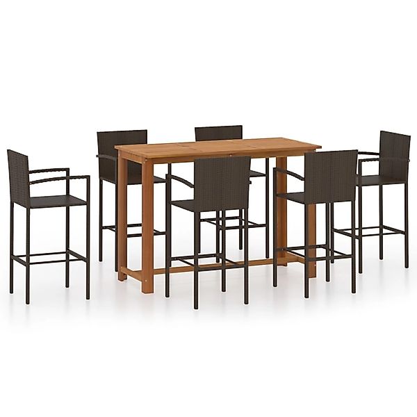 vidaXL 7-tlg Gartenbar-Set Braun Modell 99 günstig online kaufen