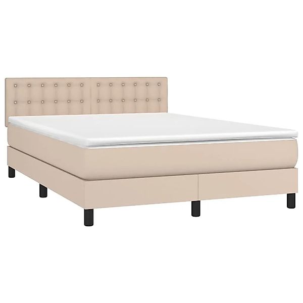 vidaXL Boxspringbett mit Matratze & LED Cappuccino-Braun 140x190cm 3134224 günstig online kaufen
