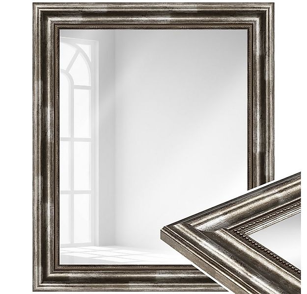 WANDStyle Wandspiegel H550, Silber, aus Massivholz im Antik Stil günstig online kaufen
