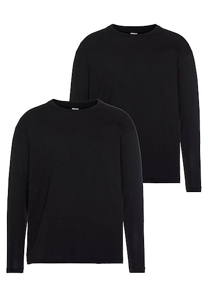 Fruit of the Loom Langarmshirt (Packung, 2-tlg) aus reiner Baumwolle, 2-er günstig online kaufen