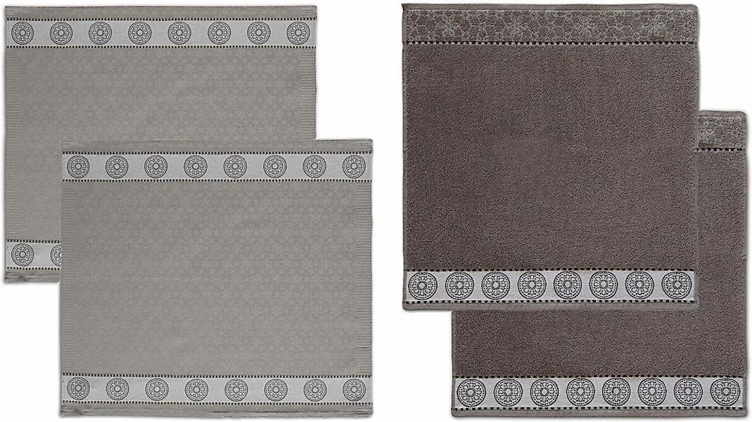 DDDDD Geschirrtuch "Lace" Combiset: 2 Küchentücher & 2 Geschirrtücher günstig online kaufen