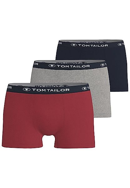 TOM TAILOR Boxershorts Buffer (3er Pack) weich, bequem, basic, eng, Logobun günstig online kaufen