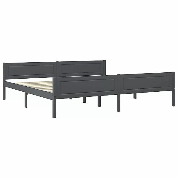 Massivholzbett Kiefer Grau 200x200 Cm günstig online kaufen