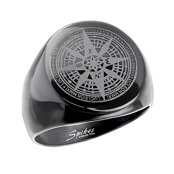 Taffstyle Fingerring Männer Ring Siegelring Kompass günstig online kaufen