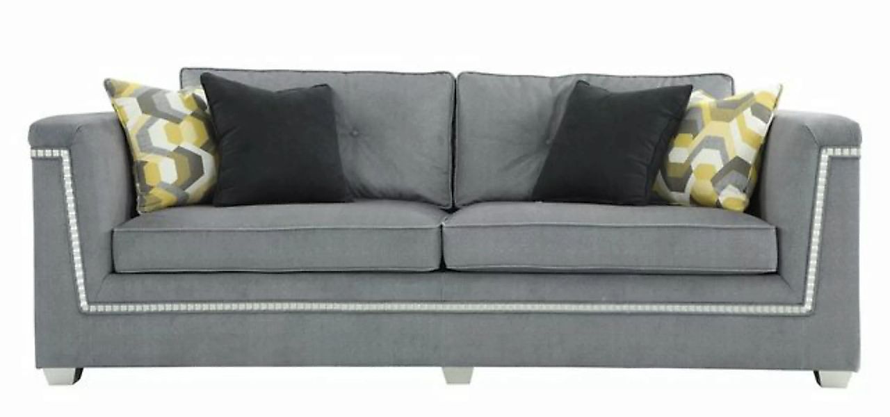 JVmoebel Sofa Graue Sofagarnitur 3+1 Wohnzimmer Textil Polstermöbel Couchen günstig online kaufen