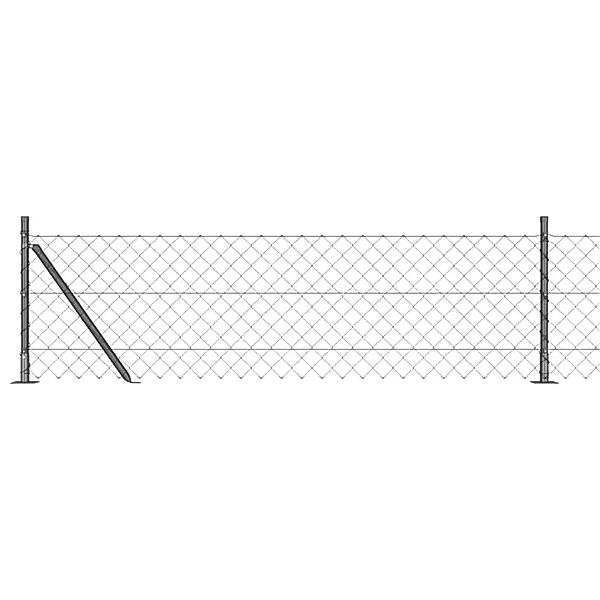 vidaXL Zaunpfosten Grau 10 x 0,4 m 60 x 60 mm Maschen Stahl und PVC 3351262 günstig online kaufen