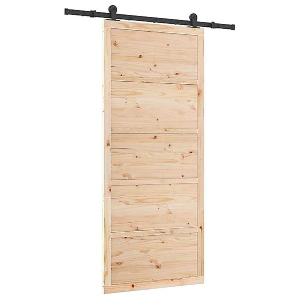 vidaXL Schiebetür Braun 80 x 208 cm Massivholz Kiefer 3381165 günstig online kaufen