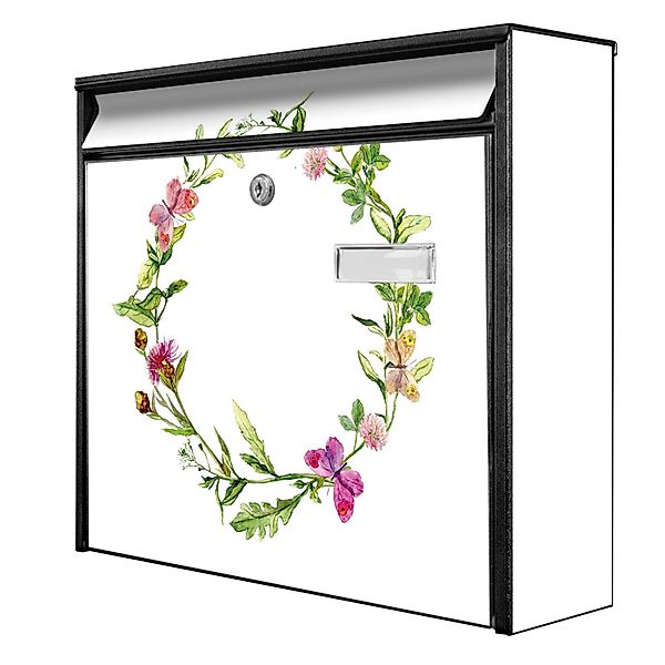 Banjado Briefkasten Schwarz 36.2x32.2x10cm Groß / Inkl. Montagematerial & 2 günstig online kaufen