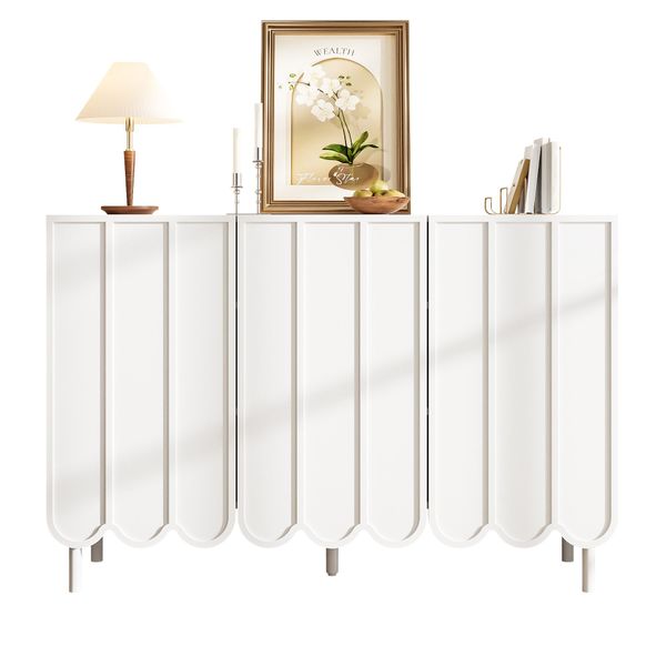 KLAM HOME Sideboard Modernes weißes Sideboard günstig online kaufen