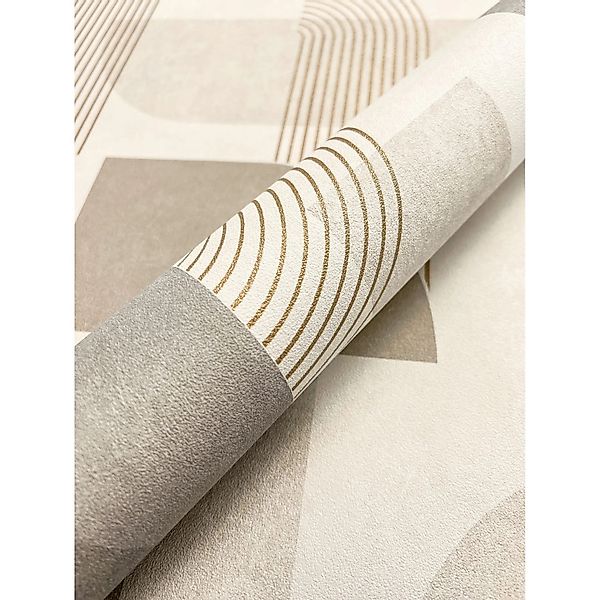 Newroom Vliestapete Leona Beige Streifen Modern günstig online kaufen