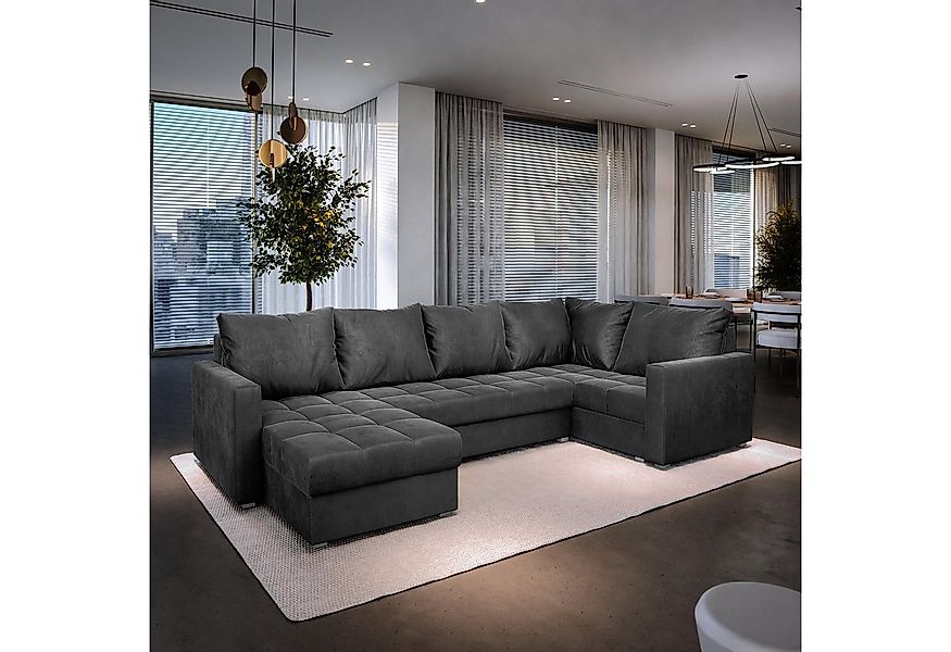 Masseno Ecksofa LORIVO mit Schlaffunktion U-Form, Sofa mit Bettkasten günstig online kaufen