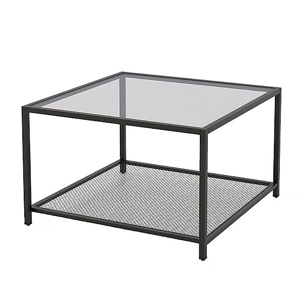 COSTWAY Couchtisch, Glas, 2 Ebenen mit günstig online kaufen