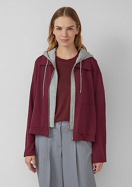 s.Oliver Sweatjacke Sweatshirt Scuba-Sweatjacke mit herausnehmbarem Einsatz günstig online kaufen