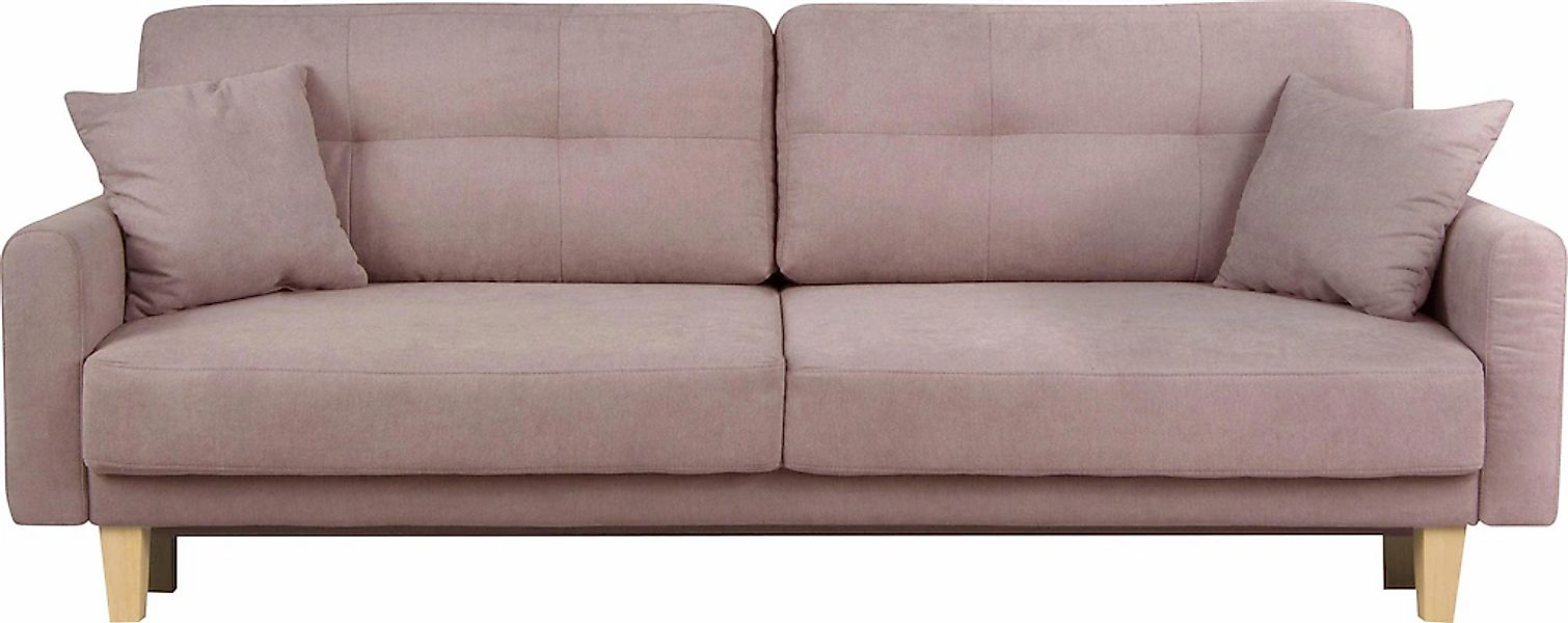 Home affaire 3-Sitzer "TRIPLO optionale Schlafsofa mit Bettkasten, Maße B/T günstig online kaufen
