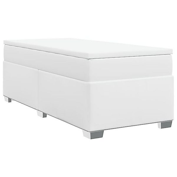 vidaXL Boxspringbett, Boxspringbett mit Matratze Weiß 90x200 cm Kunstleder günstig online kaufen