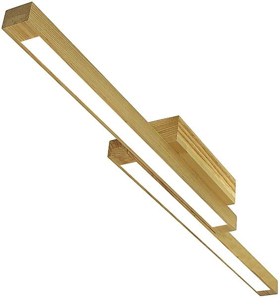 ZMH LED Deckenleuchte 2-flammig Holz Innen günstig online kaufen