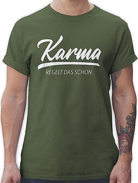 Shirtracer T-Shirt Karma regelt das schon I Sprüche Statement mit Spruch günstig online kaufen