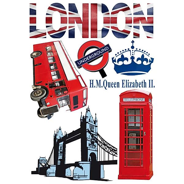 Dekosticker London bunt B/L: ca. 50x70 cm 2 tlg. günstig online kaufen