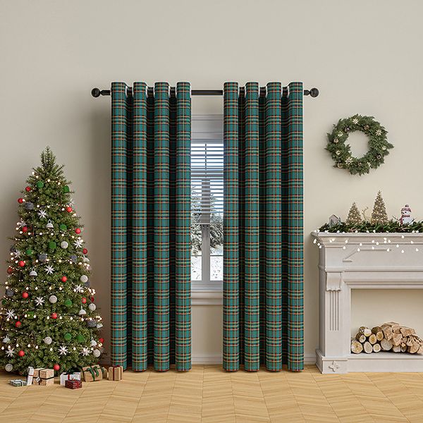 Rosnek Vorhang Karo Vorhang Fenstervorhang Weihnachtsdeko günstig online kaufen