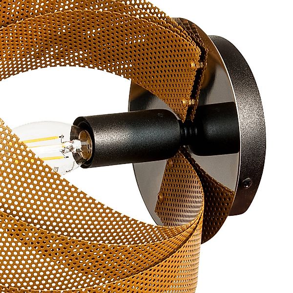Wandleuchte Vento, schwarz/gold, Metall, 27 cm, E14 günstig online kaufen