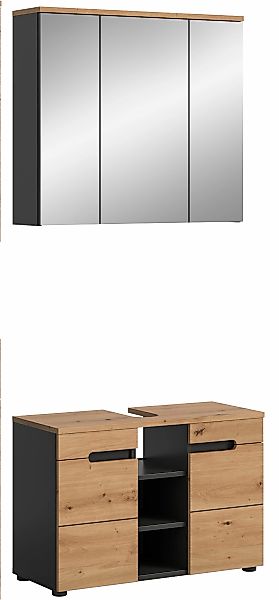 INOSIGN Badmöbel-Set "REHAT, 2-teilig, Breite 80 cm, mit Grifflosen Fronten günstig online kaufen