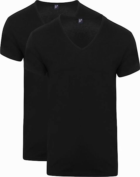 Alan Red V-Hals Dean T-Shirt (2Pack) Schwarz - Größe XXL günstig online kaufen