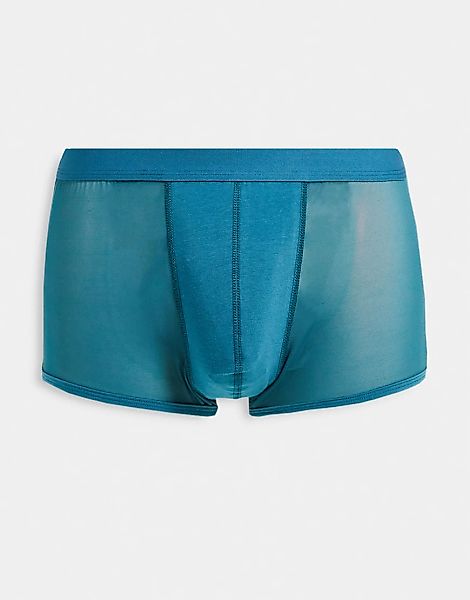 ASOS DESIGN – Kurze, transparente Unterhose in Blau günstig online kaufen