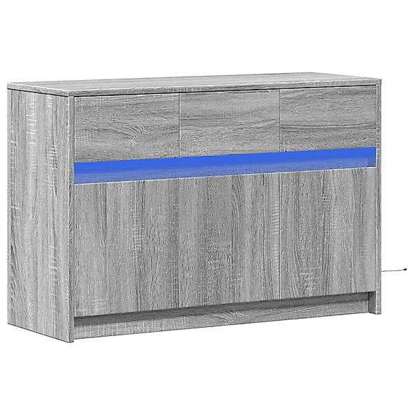 vidaXL TV-Schrank mit LED-Beleuchtung Grau Sonoma 91x34x61 cm 852185 günstig online kaufen