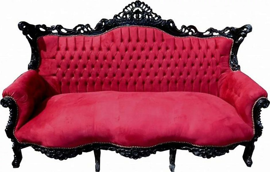 Casa Padrino 3-Sitzer Barock 3er Sofa Master Bordeaux Rot / Schwarz - Wohnz günstig online kaufen