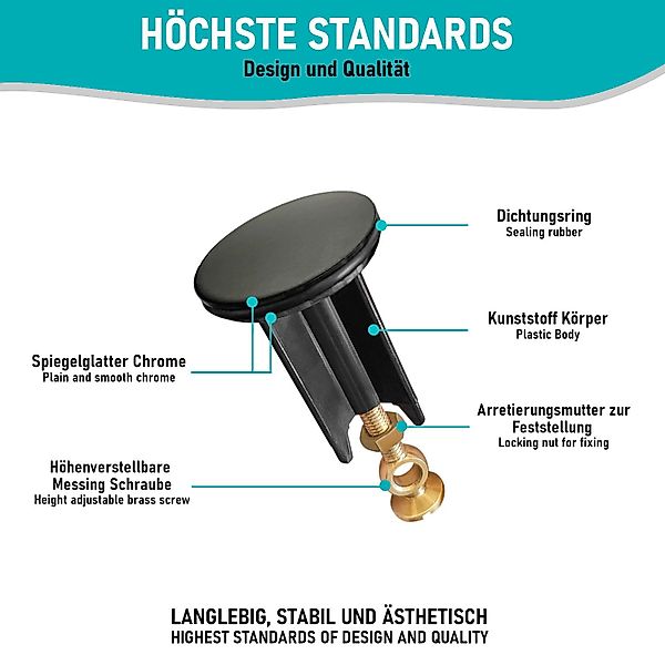 Arteneur Waschbeckenstöpsel, ⌀ 4 cm, 100% günstig online kaufen