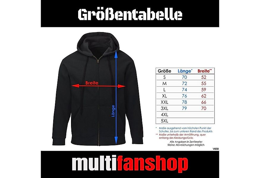 multifanshop Kapuzensweatjacke Hoffenheim - Brust & Seite - Sweat günstig online kaufen