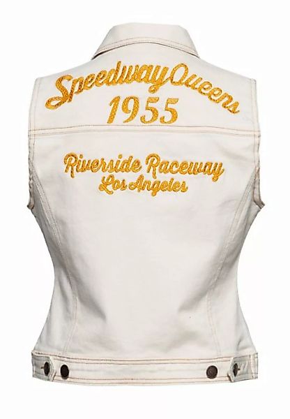 QueenKerosin Jeansweste Speedway Queen mit Stickerei im Rücken günstig online kaufen
