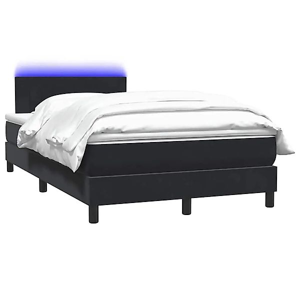 vidaXL Boxspringbett mit Matratze & LED Schwarz 120x210 cm Samt 3317069 günstig online kaufen