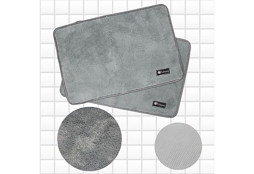 Frentree Badematte Praktisches Doppel-Set: 2 flauschige Badematten (60x40cm günstig online kaufen