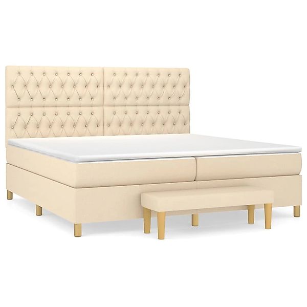 vidaXL Boxspringbett mit Matratze Creme 200x200 cm Stoff1358283 günstig online kaufen